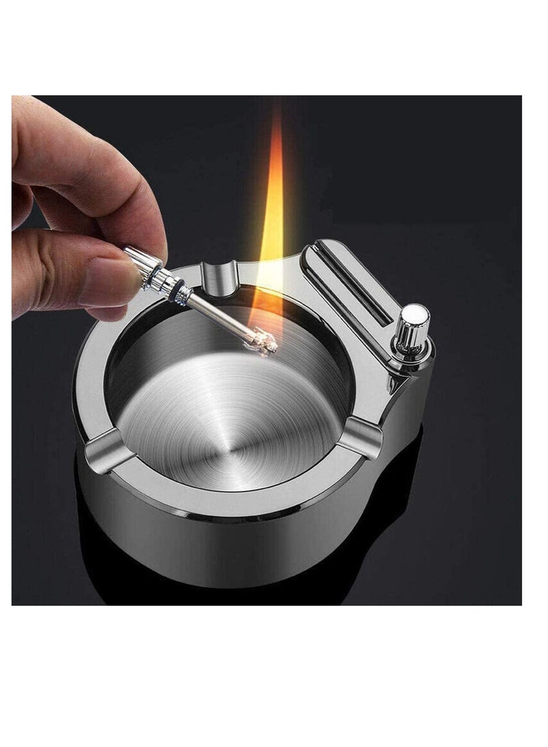 Retro Metal Ashtray, Ten Thousand Match Lighter Multifunction Ashtray for Men Gifts Home Office Decoration, Home Living Room Large Simple and Fashionable Office Ashtray - Image 4